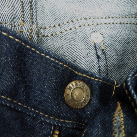 Vintage 1980's Calvin Klein Dark Blue High Rise Jeans Size 34 Made in USA - Picture 7 of 8